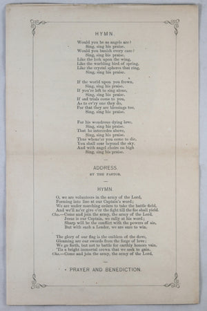 1863 anniversary pamphlet for Sabbath School (Chelsea MA)