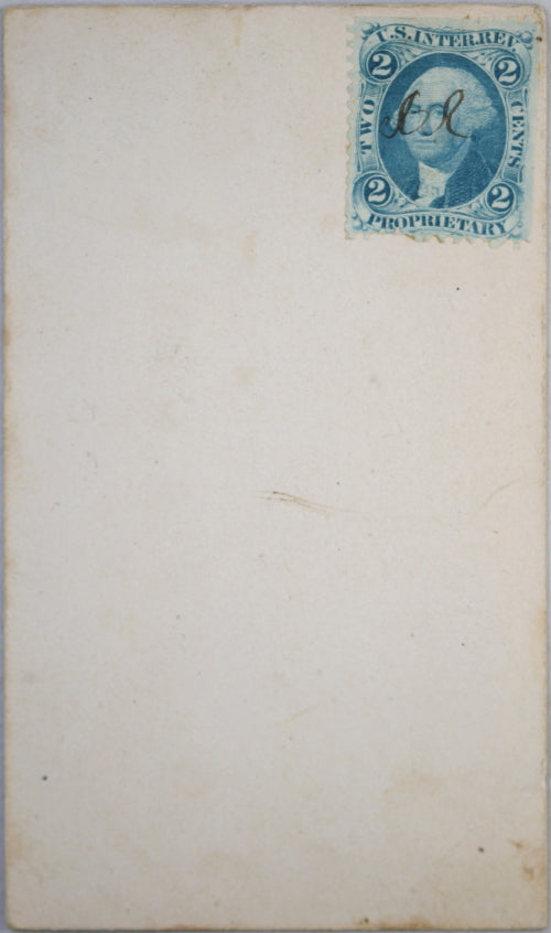1864-66 calling card photo of young girl, with tax stamp