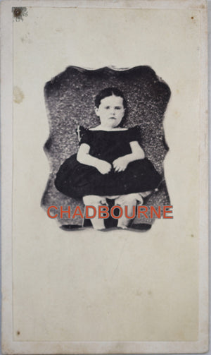 1864-66 calling card photo of young girl, with tax stamp
