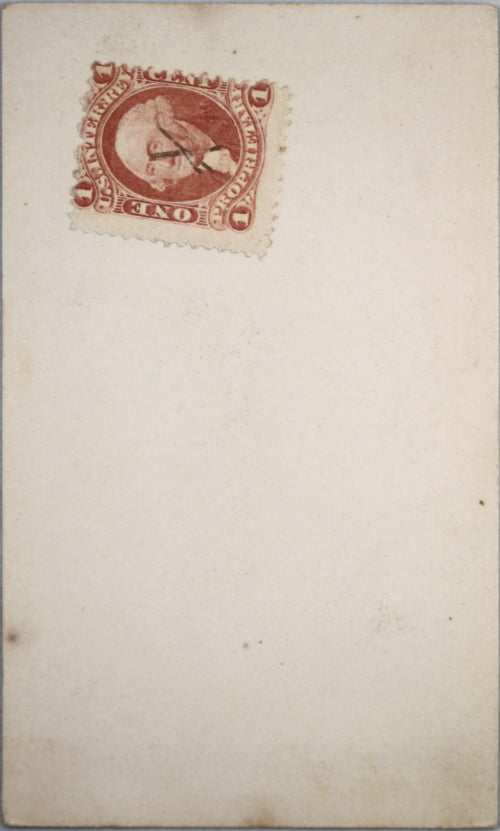1865-66 calling card photo of bearded American man, with tax stamp