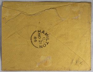 1866 philatelic cover ‘GLASGOW PACKET PAID 1866’ from Quebec Canada