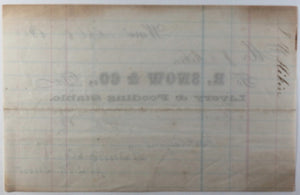 1866 receipt from R. Snow Co., Ware MA, livery