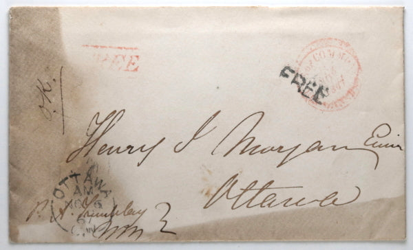 1867 signed envelope P.A. Tremblay, Member of 1st Canadian Parliament