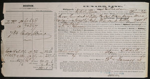 1868 Steamship bill of lading champagne France to Boston via Liverpool