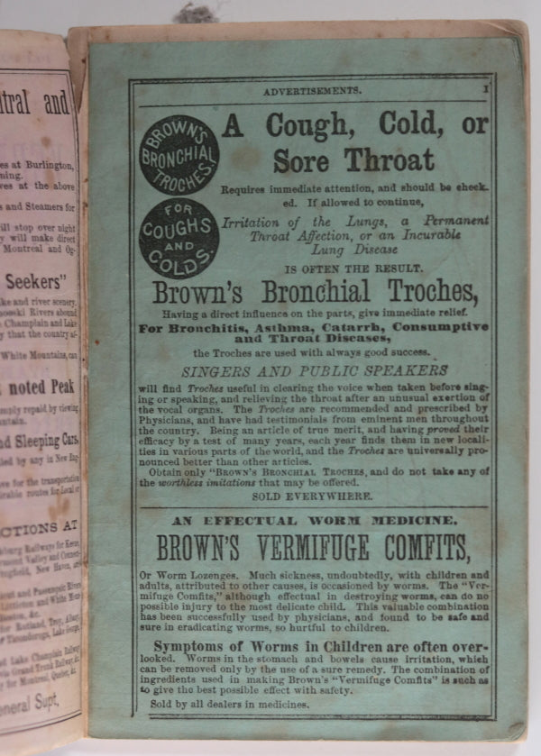 1870 Walton’s Vermont Register and Farmers' Almanac + map
