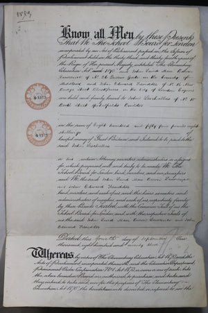 1873 contract document London (UK) School Board & builder
