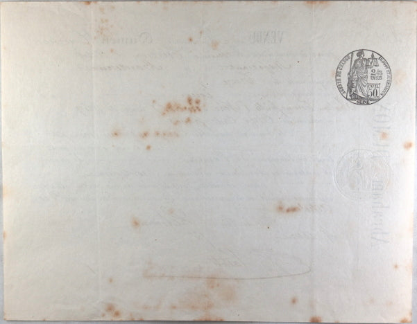 1875 Libourne, achat de 13 tonneaux vin rouge Château Tournefeuille