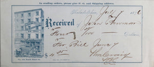 1876 Philadelphia illustrated receipt from WM. Craig Candy & Fruit