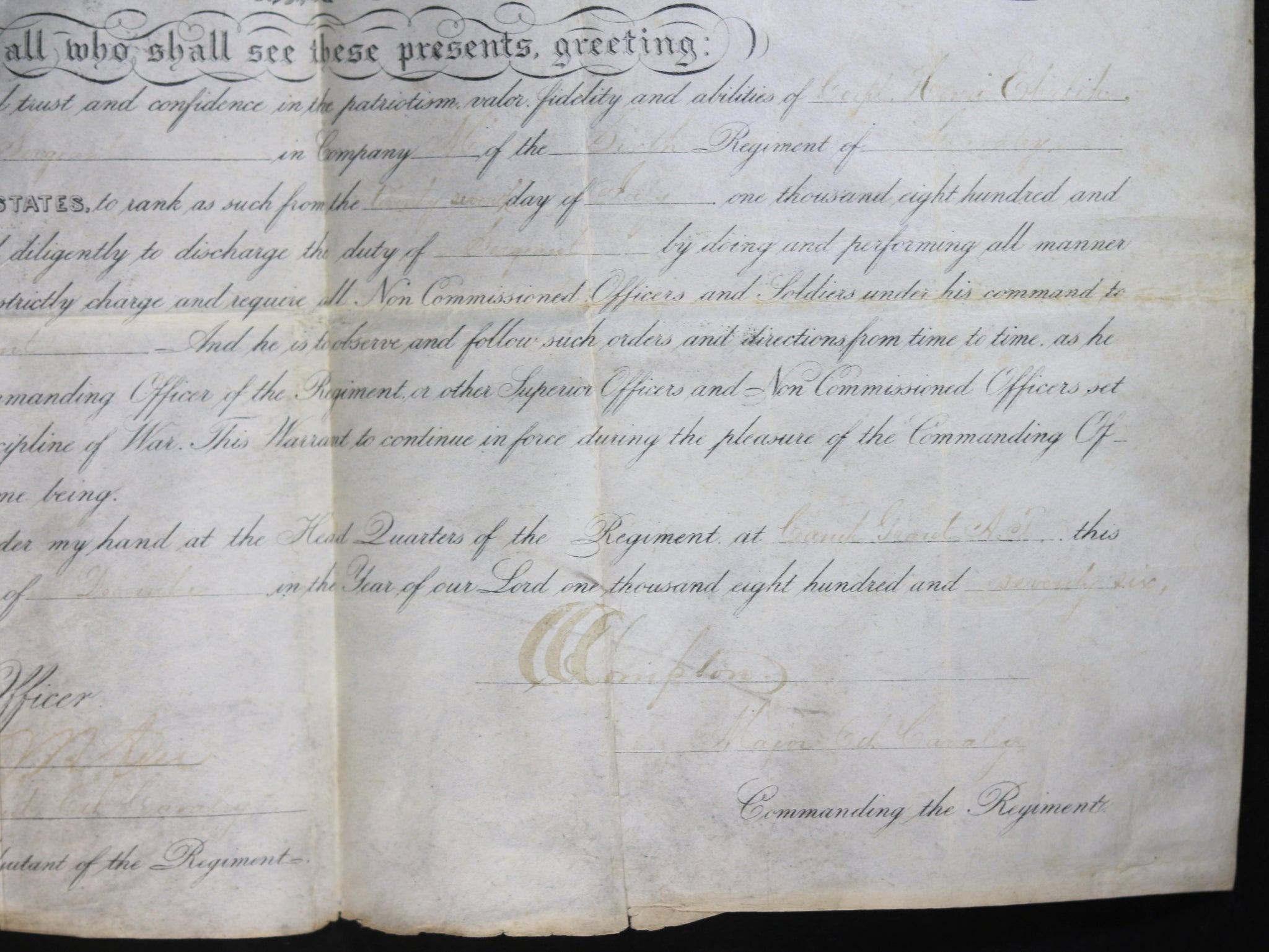 1876 promotion to sergeant 6th Regiment US Cavalry Indian Wars (Arizona)