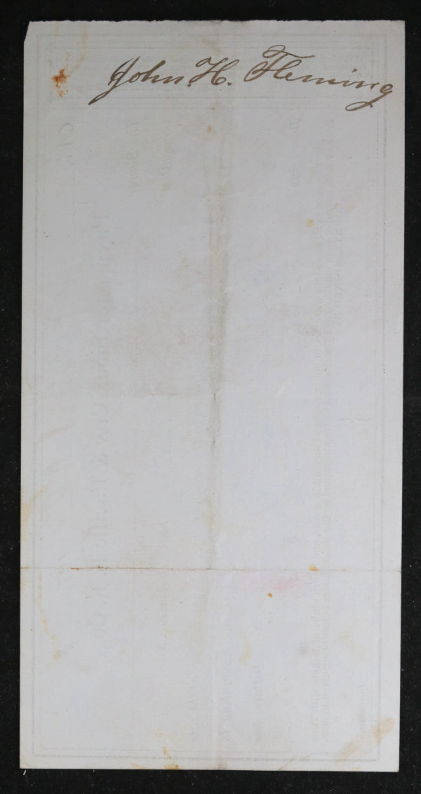 1877 Payment receipt for laborer on Sioux City & Pacific Railroad