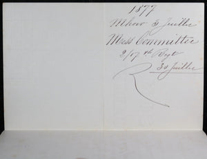 1877 two documents wine 2nd Battalion 17th Leicestershire Regt. India