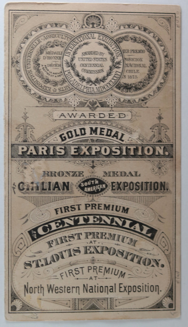 1880s USA Buffalo Pitts horse-drawn agricultural machine trade card