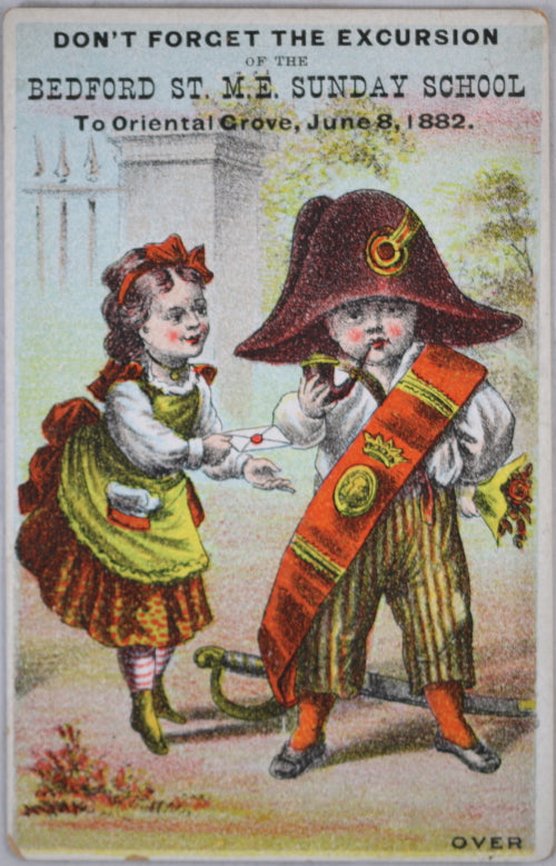 1882 two NYC Bedford St. Sunday School nad Trade Cards 1882 two NYC Bedford St. Sunday School nad Trade Cards
