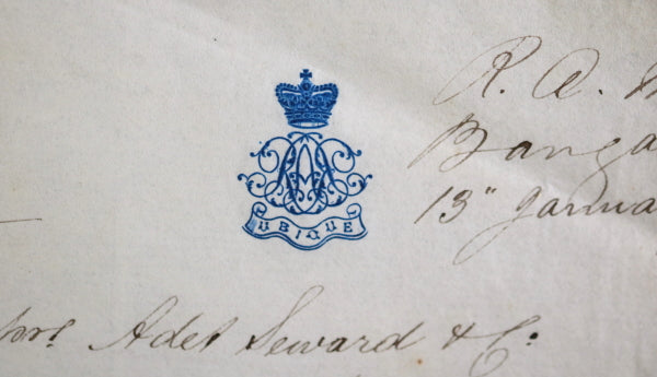 1882 claret order for Mess of Royal Artillery (UK), Bangalore India