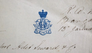 1882 claret order for Mess of Royal Artillery (UK), Bangalore India