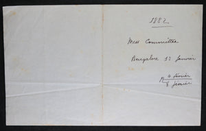 1882 claret order for Mess of Royal Artillery (UK), Bangalore India