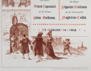 1883 annonce de baptême illustré, gravé par Stern (Paris)