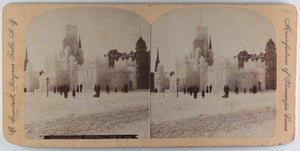 1884 Montreal stereoscopic photo ice castle in Dominion Square