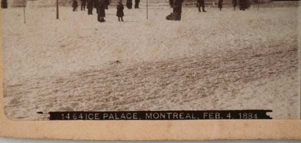 1884 Montreal stereoscopic photo ice castle in Dominion Square