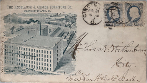 1887 advertising cover for Knoblauch & George furniture, Cincinnati OH