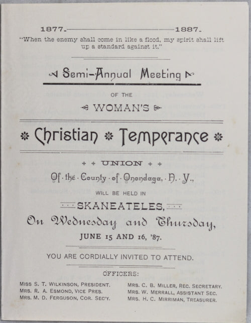 1887 pamphlet Woman’s Christian Temperance Onendaga N.Y. #2