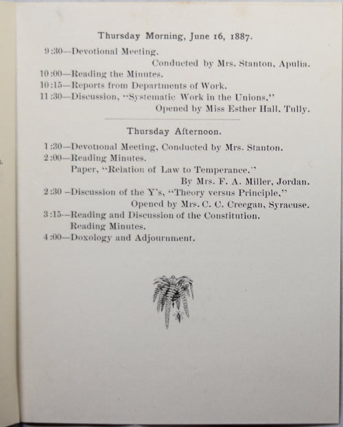 1887 pamphlet Woman’s Christian Temperance  Onendaga N.Y.