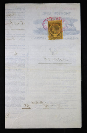1889 Bill of lading shipment of Brandy - France to Montreal