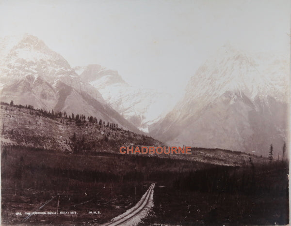 1889 William Hanson photo CPR tracks Leanchoil Range, Rocky Mts. B.C.
