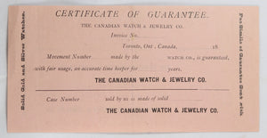 1890s Canadian Watch and Jewelry Co. Toronto forms