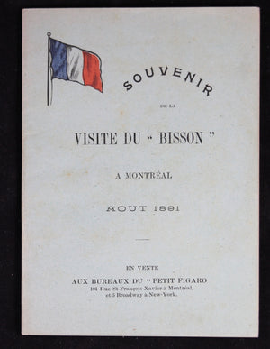 1891 plaquette souvenir de la visite de l'aviso français Le Bisson à Montréal