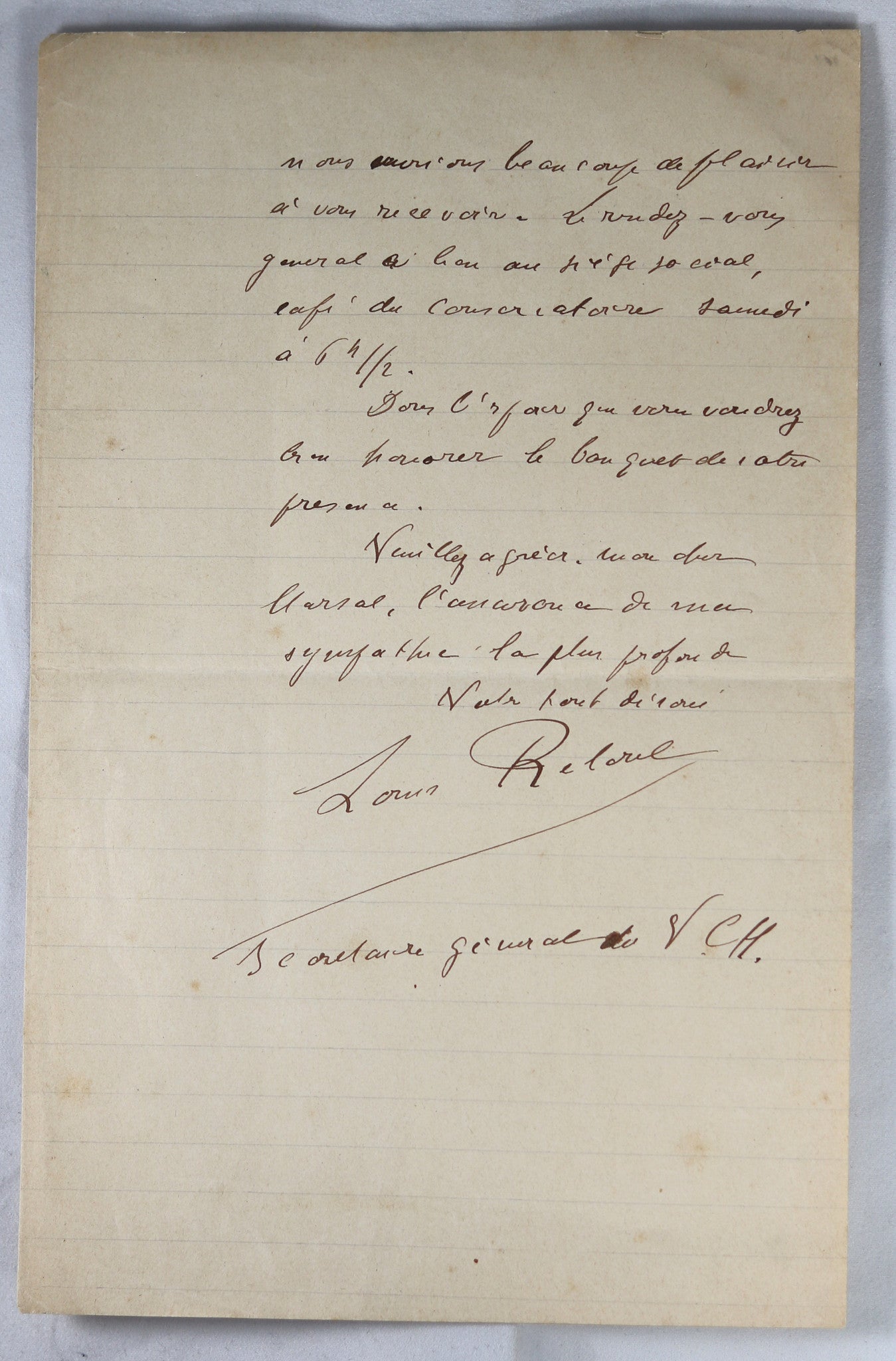 1892 lettre avec entête du Vélo-Club de l’Hérault