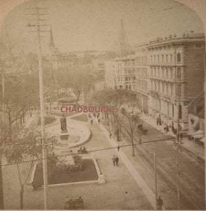 @1894 Montreal stereoscopic photo Victoria Square (Strohmeyer & Wyman)