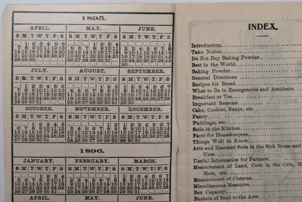 1895 pamphlet recipes Arm & Hammer 'Book of Valuable Receipts'