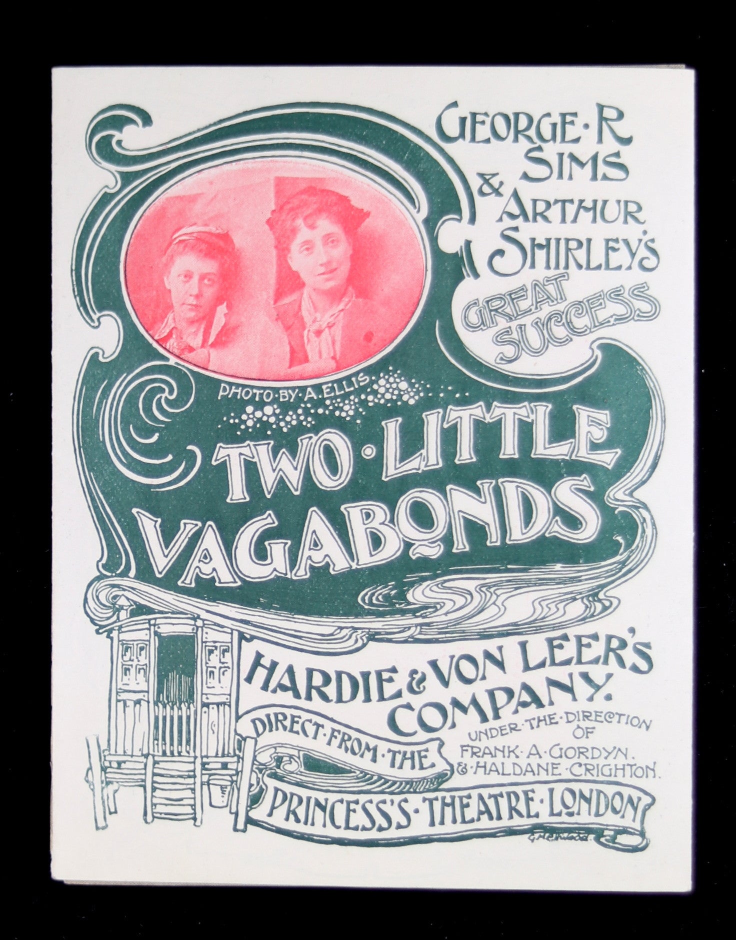 1896-7 Advertising flyer for Two Little Vagabonds play, London UK