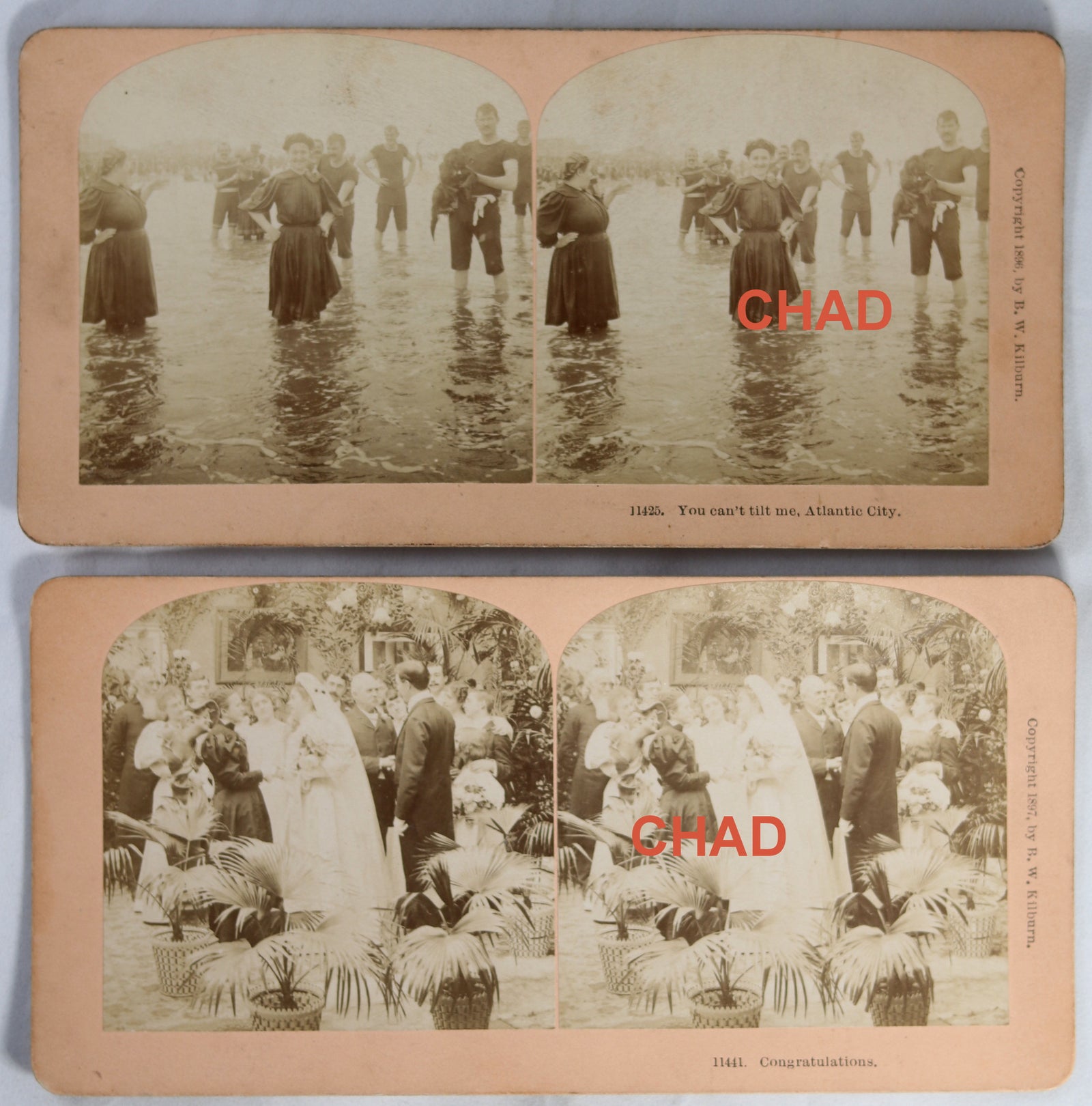 1896/7 Set of 3 stereoscopic photos by Kilburn
