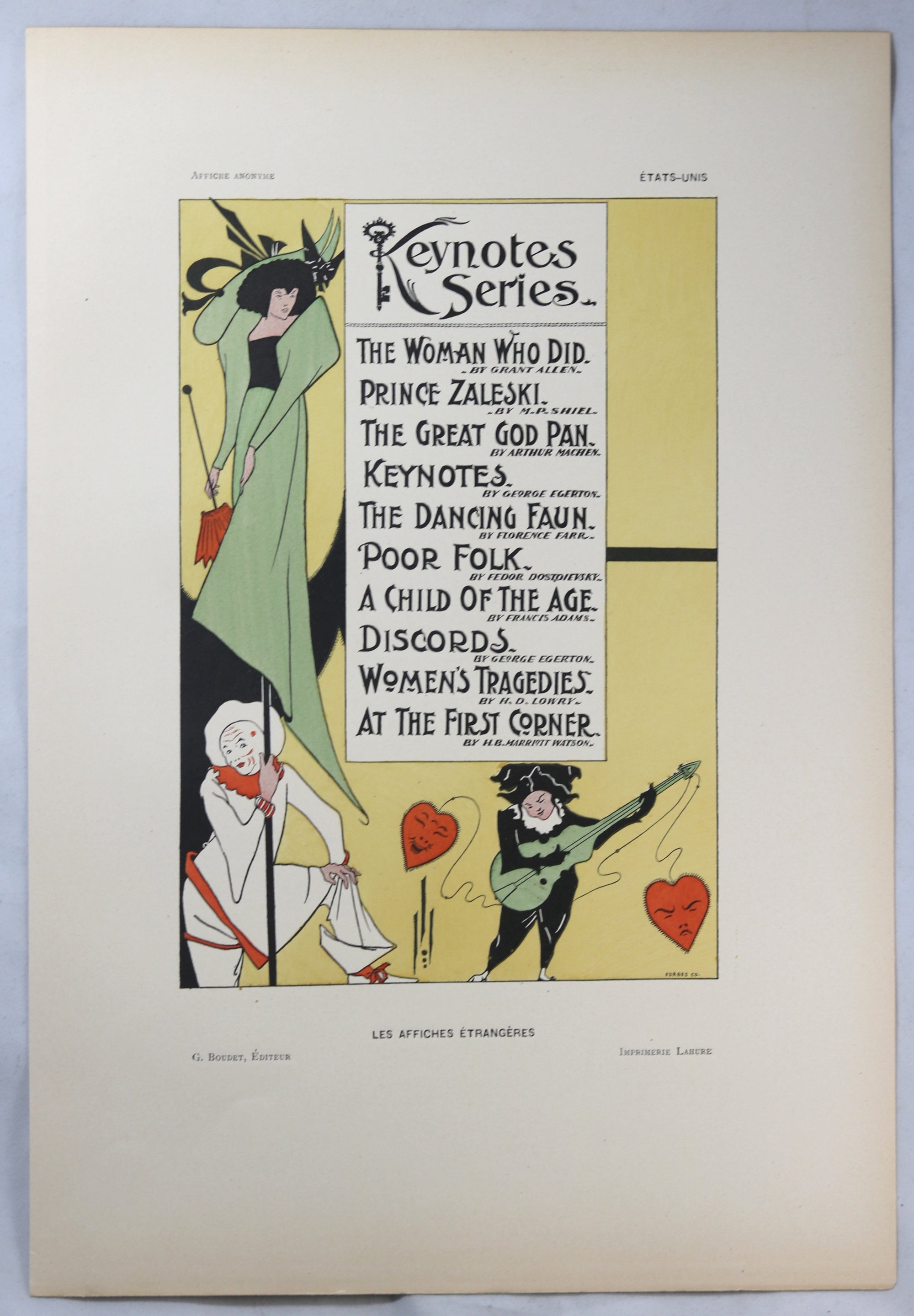1897 Belle Epoque poster Beardsley Keynotes ('Les Affiches Étrangères')