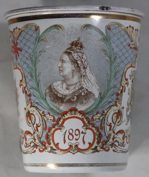 1897 Queen Victoria Diamond Jubilee enamel beaker