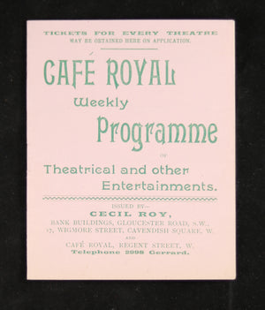 1898 London UK Cecil Roy Weekly Theatre Programme