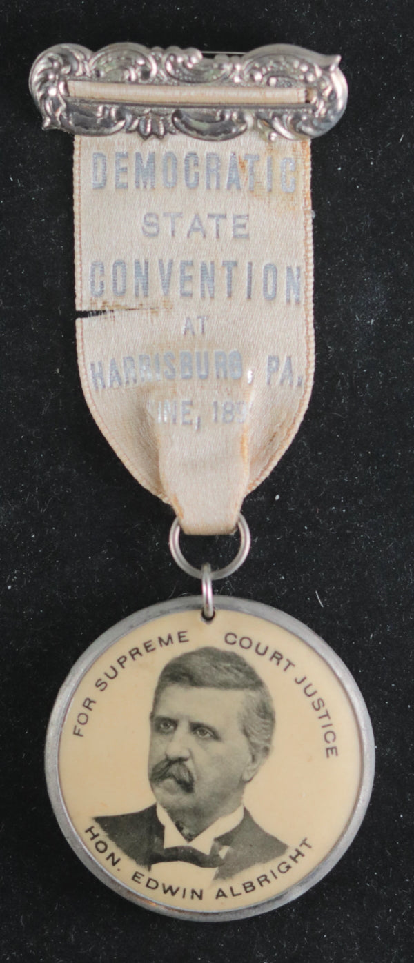 1898 Pennsylvania ribbon & button,  Albright for Supreme Court Justice