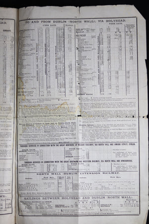 1898 Rail Schedule for London and North Western Railway