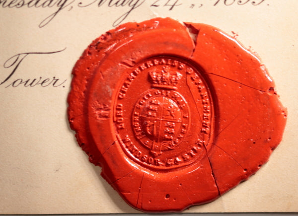 1899 invitation to Windsor Castle, performance of Royal Opera Co.