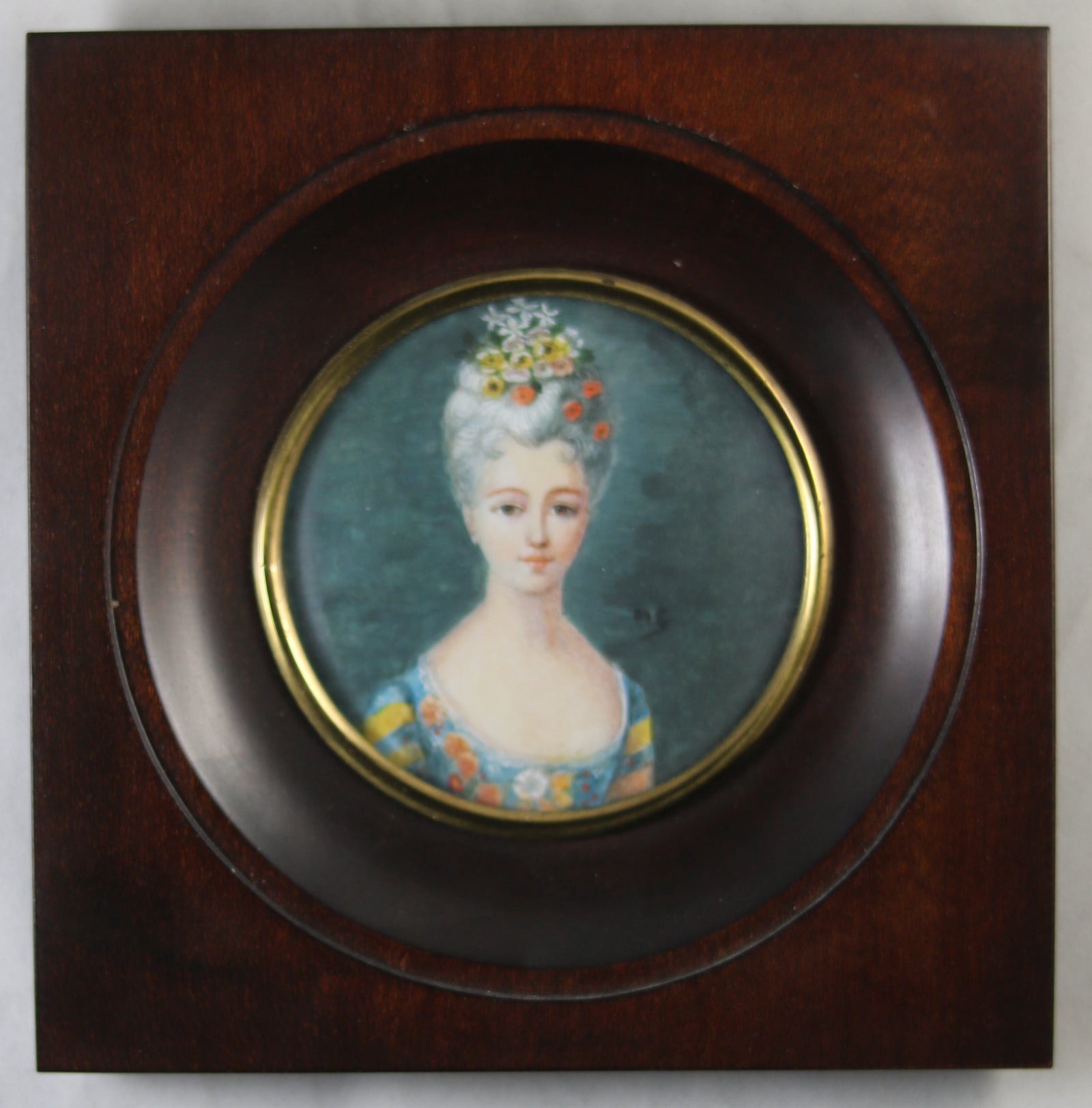 18e portrait miniature Mlle Bethisy (Princesse Montauban) sur ivoire