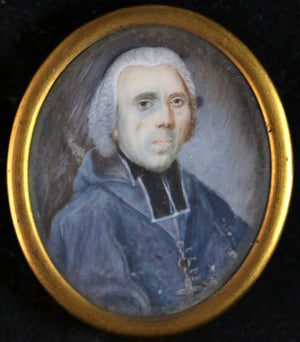 18e portrait miniature d’un prêtre (France)