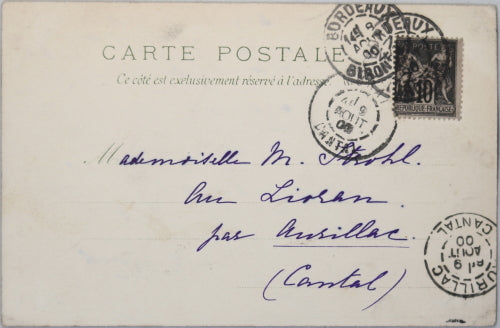 1900 carte postale Belle Epoque avec image ‘Les Arts’ de Mucha