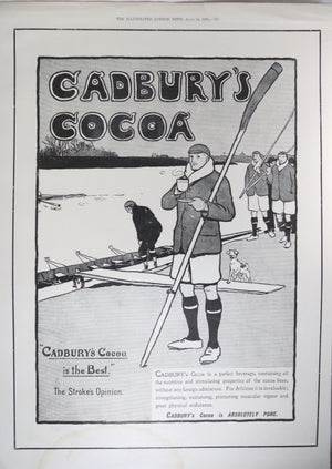 1900 full page UK  newspaper advertising for Cadbury Cocoa