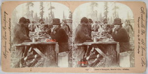1900 set of two stereoscopic photos of Alaska gold rush