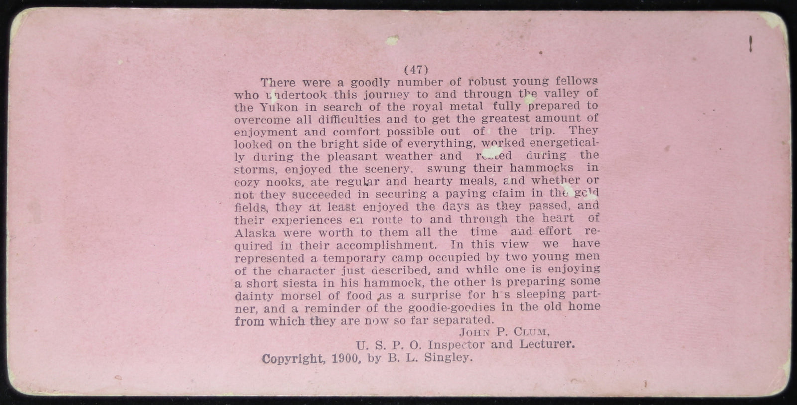 1898 stereoscopic view of Klondike Gold Rush – Halt by the wayside
