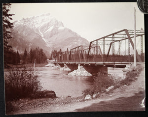 1900s CPR & Cascade Mountain Banff Alberta photo J.H. Clarke