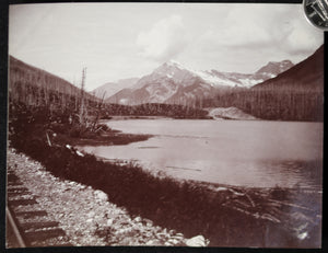 1900s CPR and Wapta Lake, Hector, B.C. photo J.H. Clarke