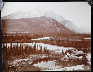 1900s Cascade and Stony Squaw Mtns. Banff Alberta photo J.H. Clarke